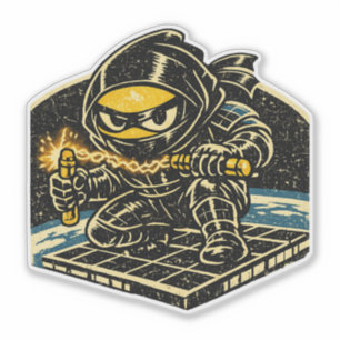 Lemon Solar Shinobi — Vintage Ruimte Ninja  Sticker