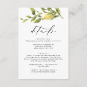 Lemon Sorrento Amalfi Kalligrafie Bruiloft Details Informatiekaartje (Voorkant)