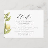 Lemon Sorrento Amalfi Kalligrafie Bruiloft Details Informatiekaartje (Voorkant)