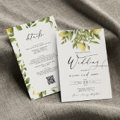 Lemon Sorrento Amalfi Kustkalligrafie Bruiloft Kaart