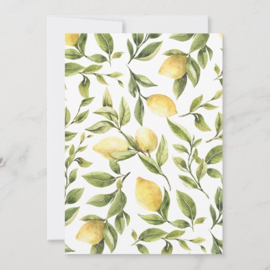 Lemon Sorrento Amalfi Kustkalligrafie Bruiloft Kaart (Achterkant)