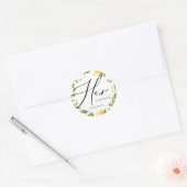 Lemon Sorrento bruiloft haar favoriete gunst Ronde Sticker (Envelop)