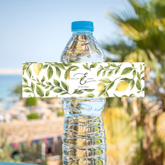 Lemon Sorrento Bruiloft Waterfles Etiket