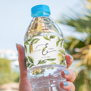 Lemon Sorrento Bruiloft Waterfles Etiket