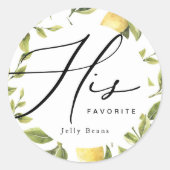 Lemon Sorrento bruiloft zijn favoriete gunst Ronde Sticker (Voorkant)