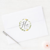 Lemon Sorrento bruiloft zijn favoriete gunst Ronde Sticker (Envelop)