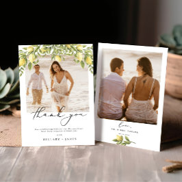 Lemon Sorrento Foto Bruiloft Dank u kaart