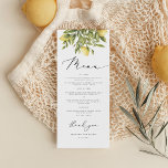 Lemon Sorrento Mediterraan Huwelijksdiner Menu<br><div class="desc">Evoceer de zonnige pracht van een Amalfi Coast bruiloft met de Yellow Lemon Mediterranean Wedding collectie! Doordrenkt met de smaak van zomercitrus, de uitnodigingen, tekens en decor stralen warmte, elegantie en charmante citroen graphics in combinatie met een prachtige kalligrafie lettertype. Vier uw liefde te midden van de luchtige allure van...</div>