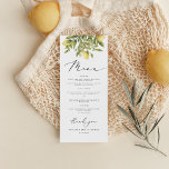 Lemon Sorrento Mediterraan Vrijgezellenfeest Menu<br><div class="desc">Evoceer de zonnige pracht van een Amalfi Coast bruiloft met het Yellow Lemon Mediterranean Vrijgezellenfeest collectie! Doordrenkt met de smaak van zomercitrus, de uitnodigingen, tekens en decor stralen warmte, elegantie en charmante citroen graphics in combinatie met een prachtige kalligrafie lettertype. Vier uw liefde te midden van de luchtige allure van...</div>