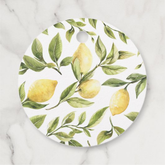 Lemon Sorrento Mediterraans Bruiloft Bedankjes Labels (Achterkant)