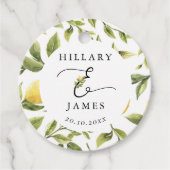 Lemon Sorrento Mediterraans Bruiloft Bedankjes Labels (Voorkant)