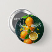 Lemon Splash Ronde Button 5,7 Cm (Voorkant /achterkant)