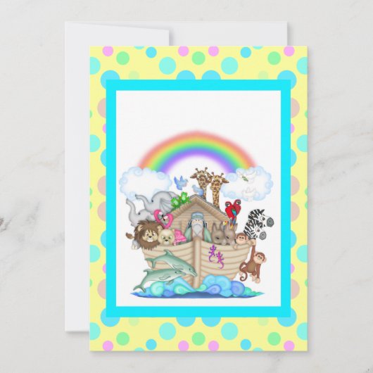 LEMON SPOT NOAHS ARK PARTY INVITATION KAART (Voorkant)