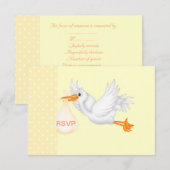 LEMON SPOT RSVP STORK KAARTJE (Voorkant / Achterkant)