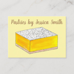 Lemon Square Bar Pastry Chef Bake Sale Bakery Visitekaartje