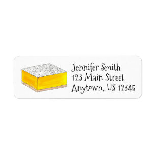 Lemon Square Bar Pastry Dessert Bake Sale Bakery Etiket