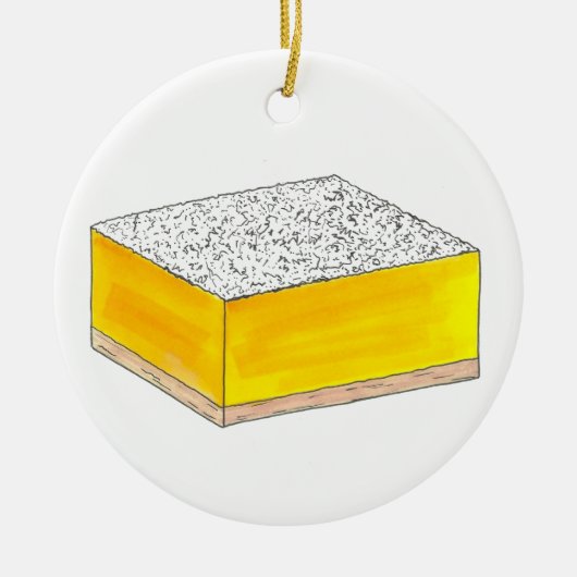 Lemon Square Bar Pastry Dessert Bake Sale Yellow Keramisch Ornament (Voorkant)