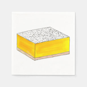 Lemon Square Bar Pastry Dessert Bake Sale Yellow Servet