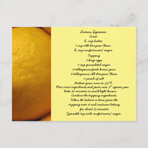 Lemon Squares Recipe Briefkaart
