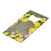 Lemon Squeeze Creditkaart Flessenopener (Voorkant Gekanteld)