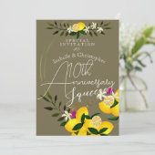 Lemon Squeeze Jubileum bruiloft uitnodiging (Staand voorkant)