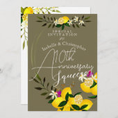 Lemon Squeeze Jubileum bruiloft uitnodiging (Voorkant / Achterkant)