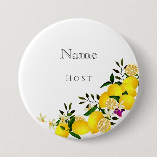 Lemon Squeeze Jubileum Naam Ronde Button 7,6 Cm (Voorkant)