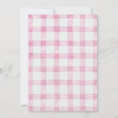 Lemon Squeeze Roze Gingham Meisje Baby Shower Kaart (Achterkant)