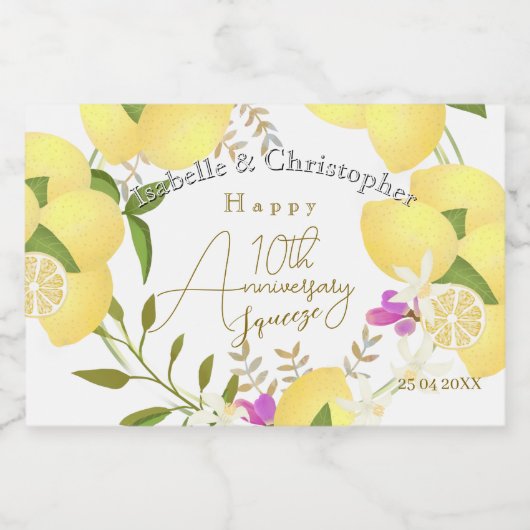 Lemon Squeeze Sparkling Wijnetiket (Enkel label)