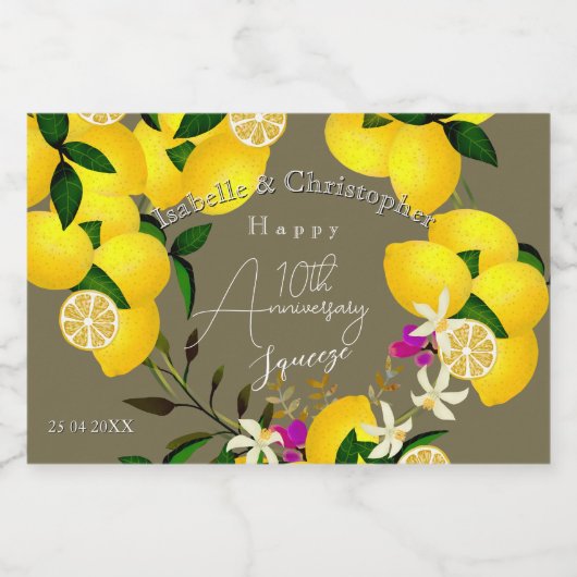 Lemon Squeeze Sparkling Wijnetiket (Enkel label)