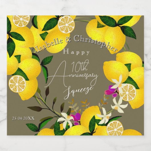 Lemon Squeeze Sparkling Wijnetiket (Enkel label)