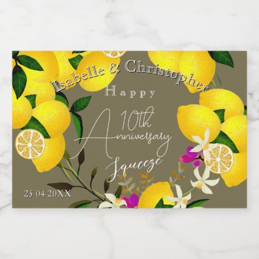 Lemon Squeeze Voedselcontainer Etiket (Enkel label)