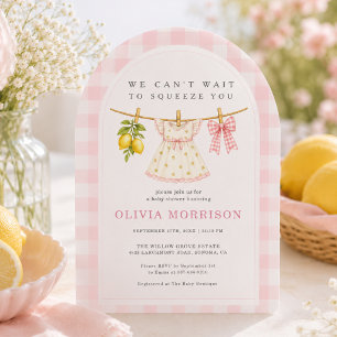 Lemon Squeeze Waskrijt Roze Meisje Baby Shower Kaart
