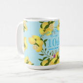 Lemon Squeeze Wedding Jubileum Blauw Koffiemok (Voorkant links)