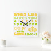 Lemon Squeezer Vierkante Klok (Huis)