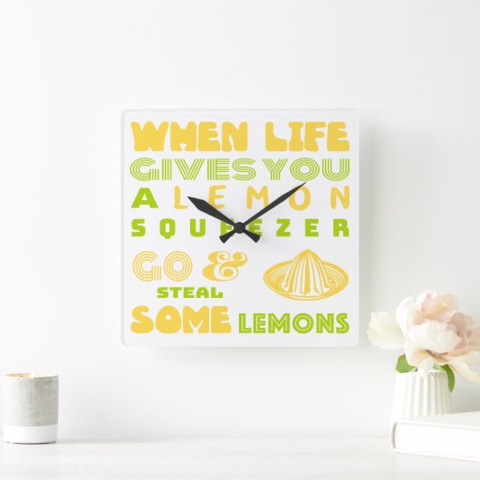 Lemon Squeezer Vierkante Klok (Huis)
