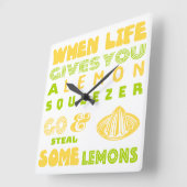 Lemon Squeezer Vierkante Klok (Hoek)
