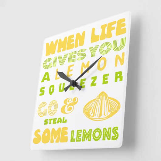Lemon Squeezer Vierkante Klok (Hoek)