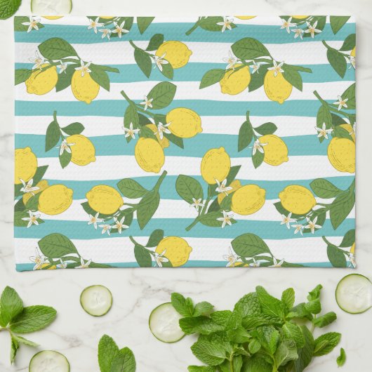 Lemon Stripes Theedoek (Gevouwen)
