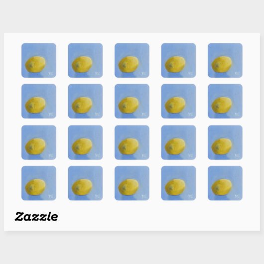 Lemon Study Vierkante Sticker (Vel)