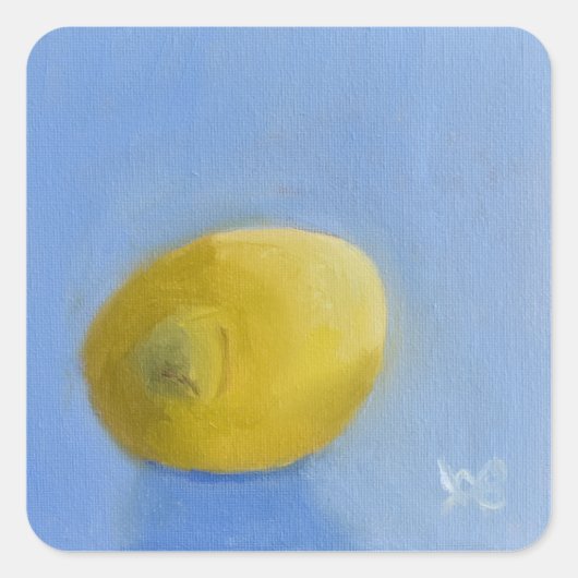 Lemon Study Vierkante Sticker (Voorkant)