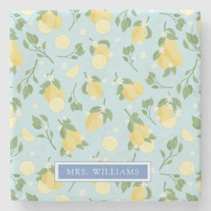 Lemon Summer biedt een gepersonaliseerd Onderzette Stenen Onderzetter