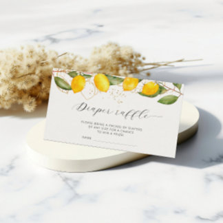 Lemon Summer Diaper Raffle Ticket Baby shower Informatiekaartje