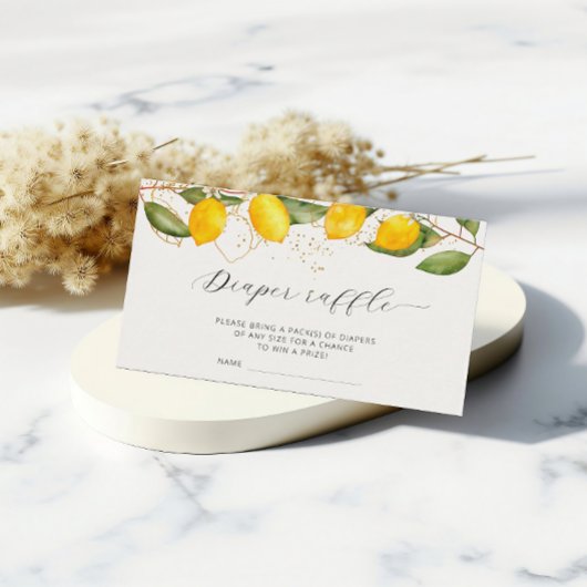 Lemon Summer Diaper Raffle Ticket Baby shower Informatiekaartje