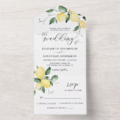 Lemon Summer Fruit Yellow Weddenschap Details RSVP All In One Uitnodiging (Binnen)