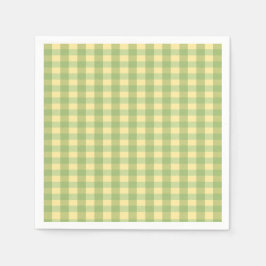 Lemon Summer Gingham Geruite Papieren Servet
