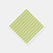 Lemon Summer Gingham Geruite Papieren Servet (Hoek)