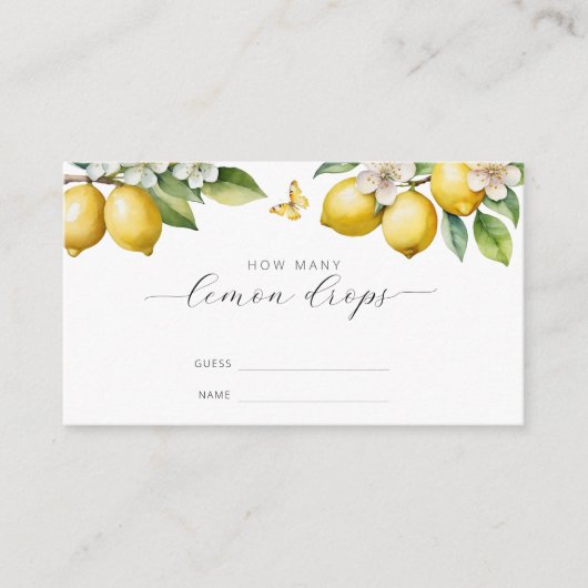 Lemon Summer Hoeveel Lemon Daling Game Informatiekaartje (Voorkant)