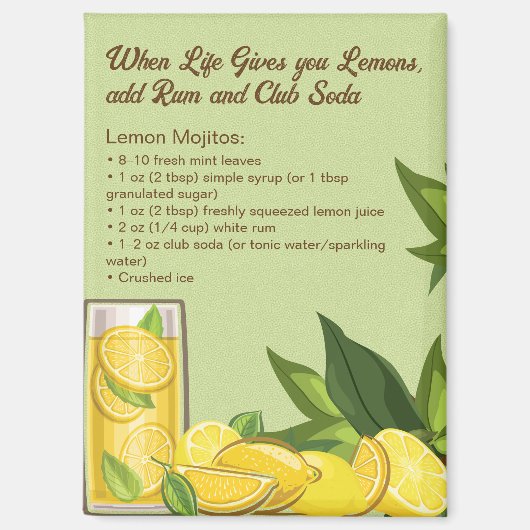 Lemon Summer Mojito Recept Magneet (Voorkant)