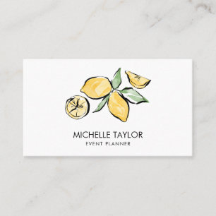 Lemon Summer Tropical Citrus Modern Girly Event Visitekaartje